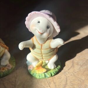 Charming Pink and Green Ceramic Accent Decor